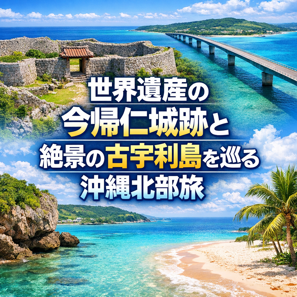 世界遺産の今帰仁城跡と絶景の古宇利島を巡る沖縄北部旅