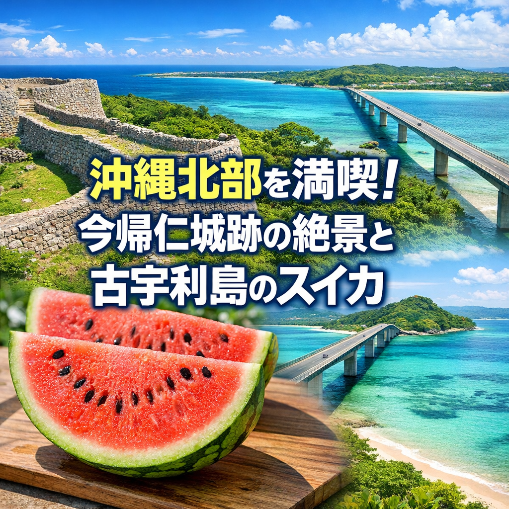 沖縄北部を満喫！今帰仁城跡の絶景と古宇利島のスイカ