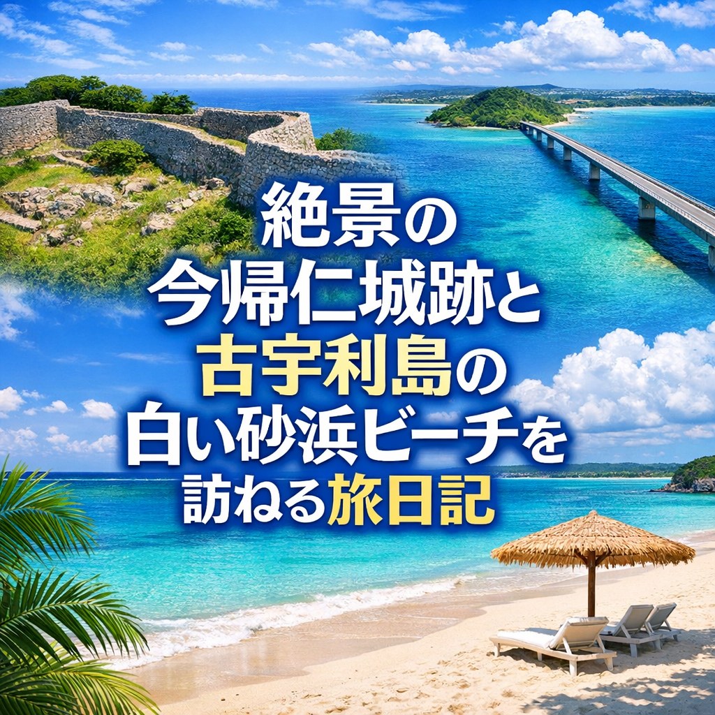 絶景の今帰仁城跡と古宇利島の白い砂浜ビーチを訪ねる旅日記